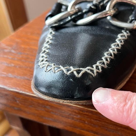 Prada Leather Black Flats 40 EU / 9.5 US Authentic Italian - Picture 11 of 12